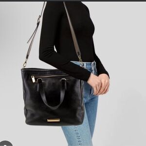 Marc Jacobs Black Leather Tote Bag